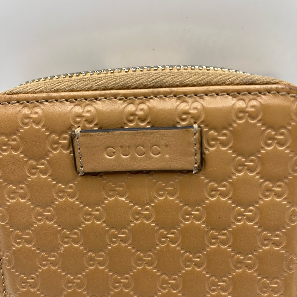Auth Gucci Shima Micro Gucci Sima Bifold Compact Wallet light brown leather - Picture 3 of 11